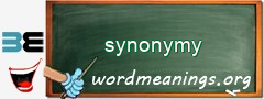 WordMeaning blackboard for synonymy